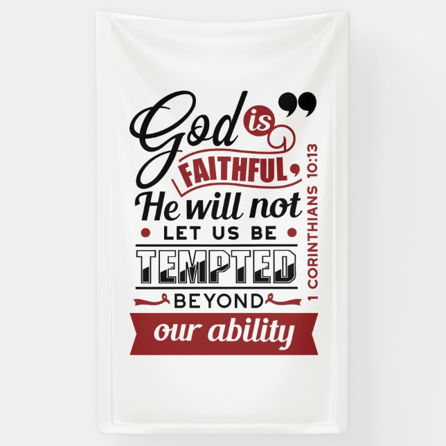 Lona Dios es Fiel – 1 Corintios 10:13 Versículo Bíblico (Vertical)