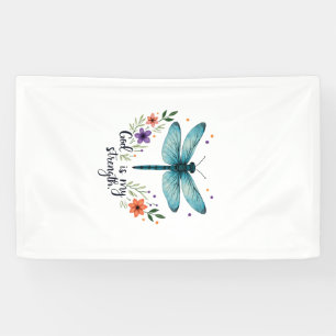 Lona Dios es mi fuerza Floral Dragonfly Camiseta Cristi