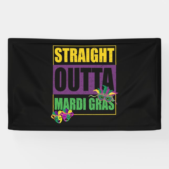 Lona Directamente fuera de Mardi Gras (Horizontal)