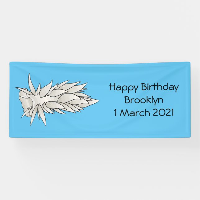 Lona Dirona albolineata nudibranch personalizado ilustr (Horizontal)