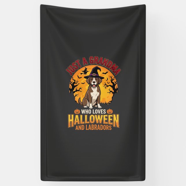 Lona Diseño de abuela de Labrador Halloween_1 (Vertical)