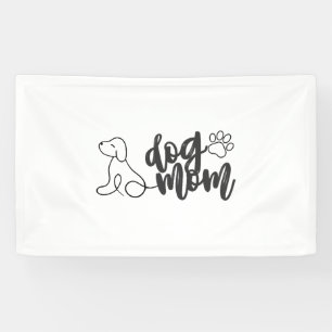 Lona Diseño de Arte de Línea de Mamá Perro Minimalista 