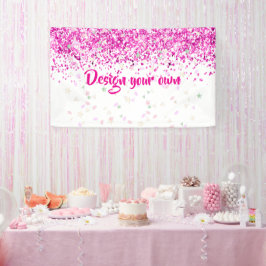 Lona Diseño de Baby Shower Rosa Personalizable