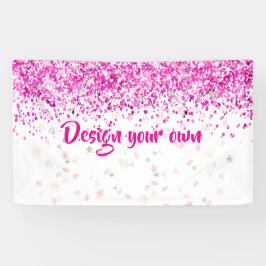 Lona Diseño de Baby Shower Rosa Personalizable
