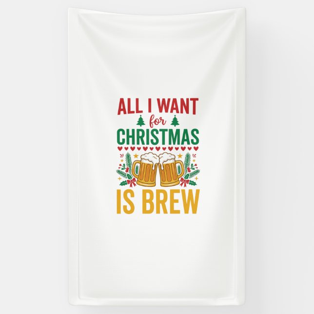 Lona Diseño de Bebida Navideña Christmas Brew (Vertical)