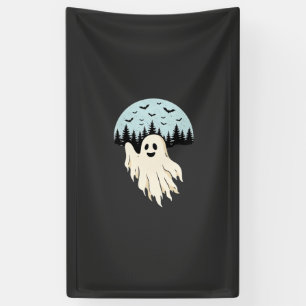 Lona Diseño de bosque de luna de fantasma de Halloween_