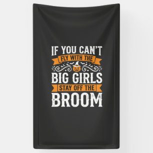 Lona Diseño de bruja con escoba para chicas grandes de