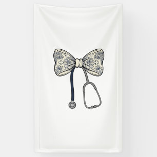 Lona Diseño de camisa floral con lazo de enfermera vint