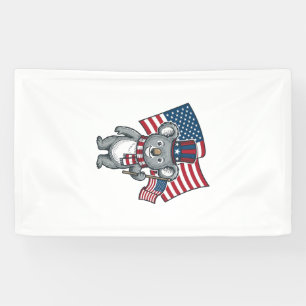 Lona Diseño de camiseta con bandera de koala patriótico