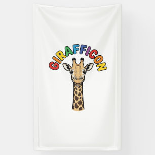 Lona Diseño de camiseta de animal lindo icono de jirafa