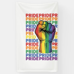 Lona Diseño de camiseta de arcoíris de puño levantado V
