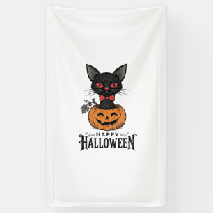 Lona Diseño de camiseta de calabaza de gato negro de Ha