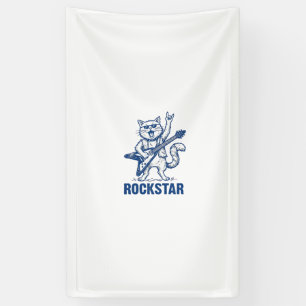 Lona Diseño de camiseta de grabado vintage de gato rock
