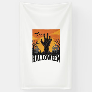 Lona Diseño de camiseta de mano de zombie de cementerio