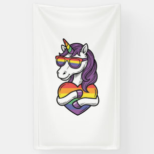 Lona Diseño de camiseta de orgullo de corazón de unicor