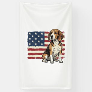 Lona Diseño de camiseta de perro con bandera patriótica
