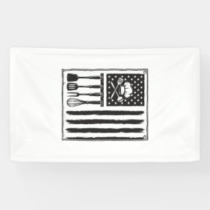 Lona Diseño de camiseta de utensilios de cocina Bandera