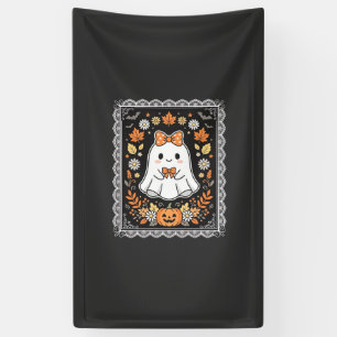 Lona Diseño de camiseta floral de calabaza fantasma de