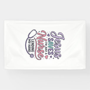 Lona Diseño de camiseta Jesús salva a la enfermera Fait