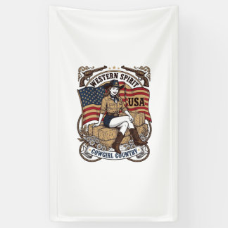 Lona Diseño de camiseta patriótica de vaquera occidenta