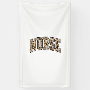 Lona Diseño de camiseta universitaria de enfermera leop