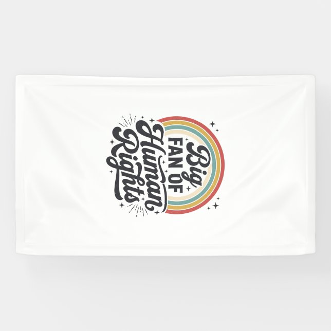 Lona Diseño de camiseta vectorial arcoíris retro de der (Horizontal)