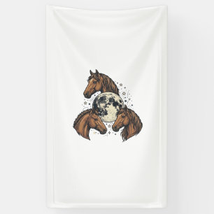 Lona Diseño de camiseta vectorial de caballo luna graba