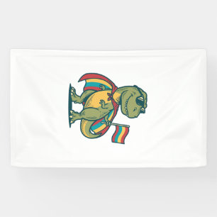 Lona Diseño de camiseta vectorial de dinosaurio orgullo