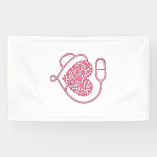 Lona Diseño de camiseta vectorial de estetoscopio de co