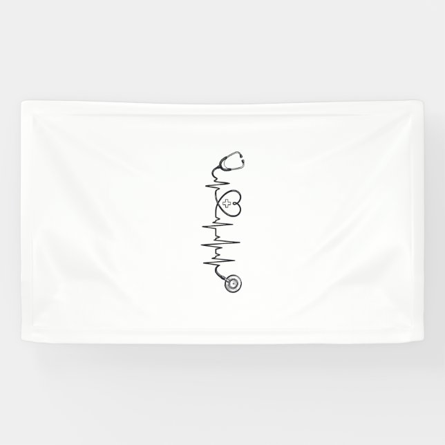 Lona Diseño de camiseta vectorial de estetoscopio de la (Horizontal)