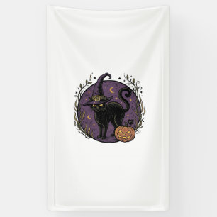 Lona Diseño de camiseta vectorial de Halloween de gato