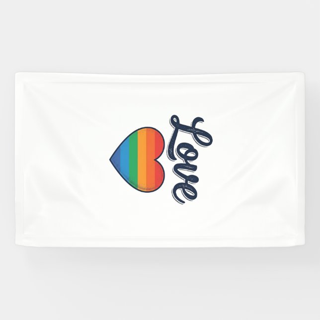Lona Diseño de camiseta vectorial de orgullo de corazón (Horizontal)