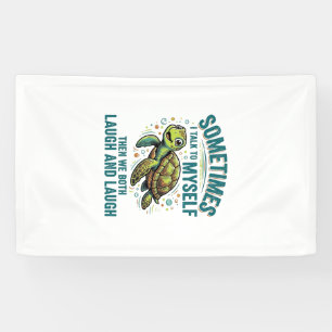 Lona Diseño de camiseta vintage de tortuga divertida ha