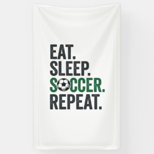 Lona Diseño de camiseta vintage Eat Sleep Soccer Repeat