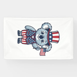 Lona Diseño de camiseta vintage vector koala patriota_1