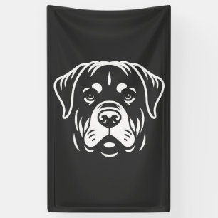 Lona Diseño de Cara de Rottweiler Minimalista � Arte de