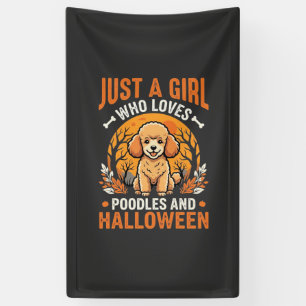 Lona Diseño de chica amante de perros caniches Hallowee