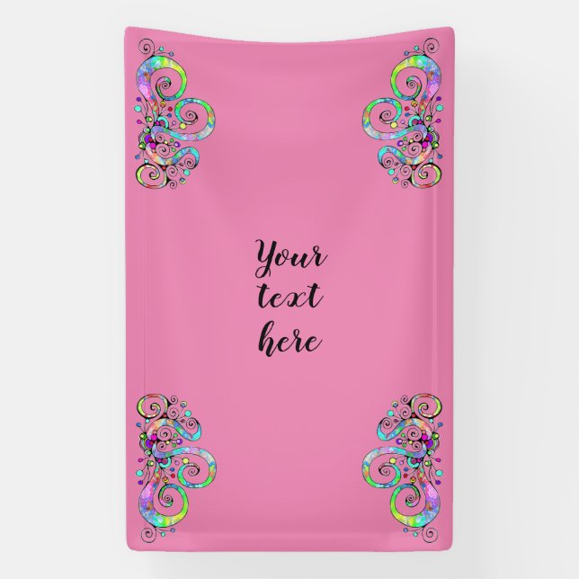 Lona Diseño de corazón en espiral pintado a mano 1 (Vertical)