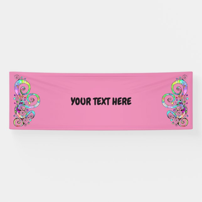 Lona Diseño de corazón en espiral pintado a mano 1 (Horizontal)