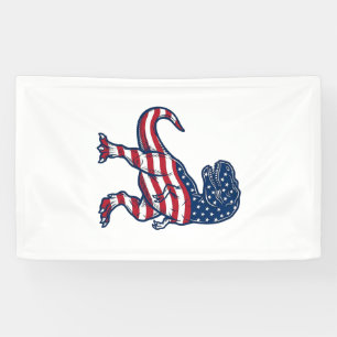 Lona Diseño de dinosaurio T-Rex patriótico bandera amer