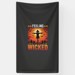 Lona Diseño de espantapájaros de Halloween sintiéndose 