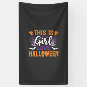 Lona Diseño de fantasma de Halloween de chica_1