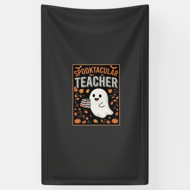 Lona Diseño de fantasma de Halloween para profesores Sp (Vertical)