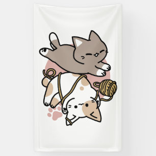 Lona Diseño de gatos lindos y juguetones – Arte diverti