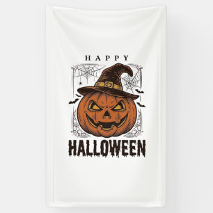 Lona Diseño de grabado de calabaza feliz Halloween vint