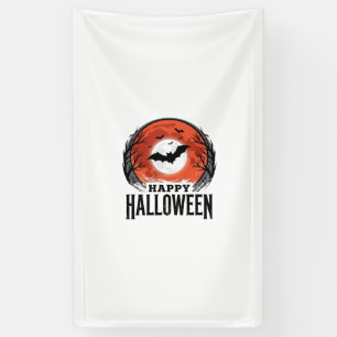 Lona Diseño de grabado de murciélago lunar de Halloween