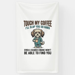 Lona Diseño de grabado vintage de advertencia de café p