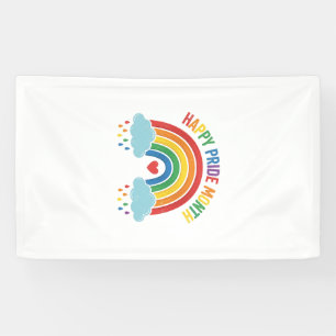 Lona Diseño de grabado vintage de arcoíris del mes del
