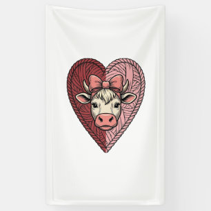 Lona Diseño de grabado vintage de hilo de corazón de va