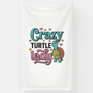 Lona Diseño de grabado vintage de la loca señora tortug